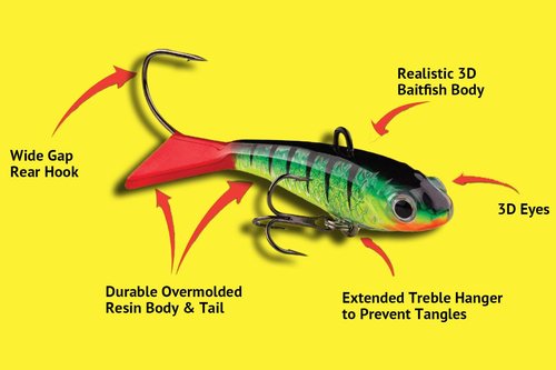 Northland Fishing Tackle Pitchin' Puppet Darting Premium Fishing Jig for Snap Jigging & Pitching Walleyes, 1 Oz, Green Perch