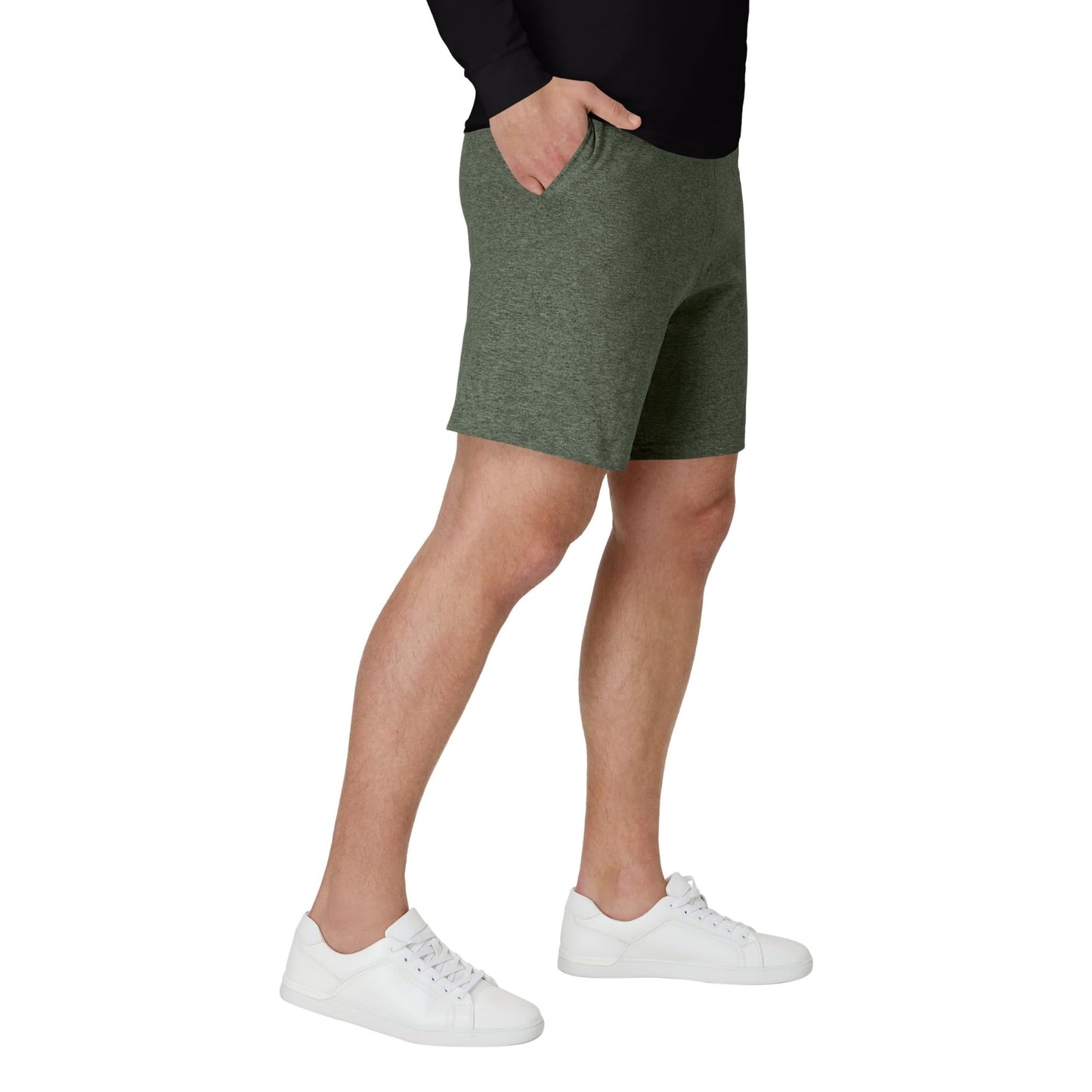 Hanes Mens Jersey Cotton With Pocket Workout-and-training-shorts, Camo Green Heather, Small US
