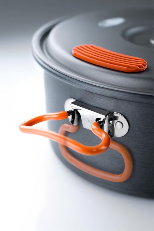 Lightweight Halulite Aluminum Camping Pot - Hard Anodized Cookware with Lid & Folding Handle