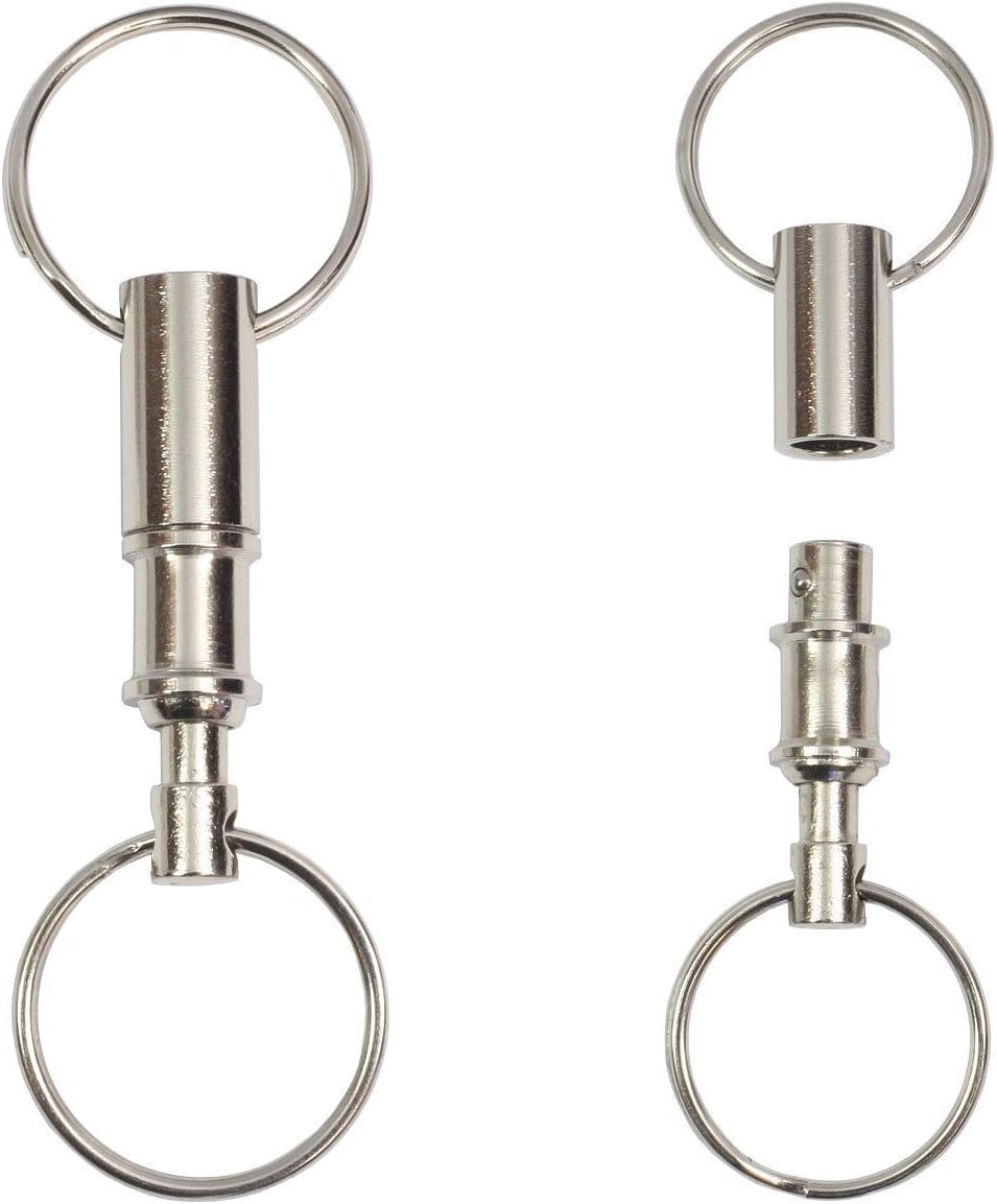 3 Pack Quick Release Detachable Pull Apart Key Rings Keychains,Double Spring Split Snap Seperate Chain Lock holder Convenient Accessory Gift (3Pack)