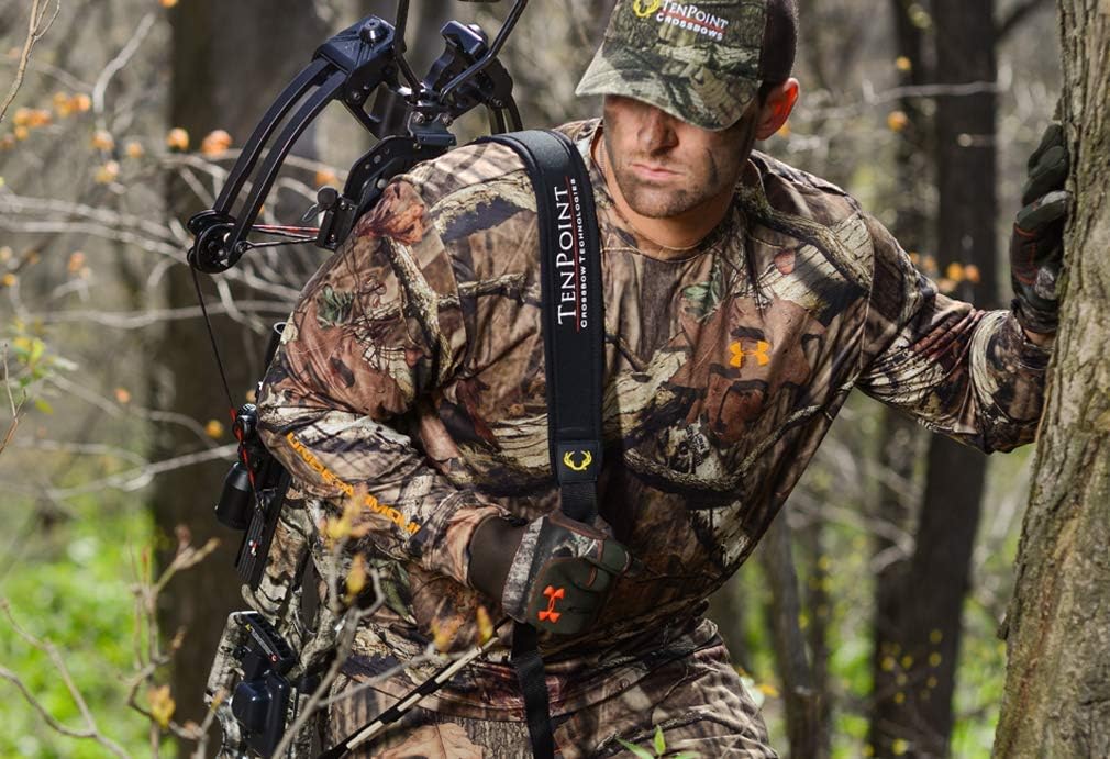 Adjustable Neoprene Sling for Crossbows - 1.25” Shoulder Strap with Thumb Loop, Fits TenPoint, Wicked Ridge & Horton