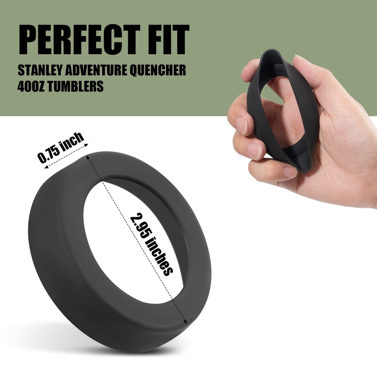 4 PCS Bottle Covers for Stanley Adventure Quencher Tumbler 40oz, Anti-Slip Silicone Boot, Accessories for Stanley Cup