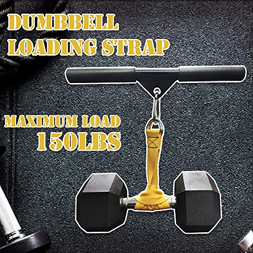 Yellow Fitness Dumbbell Loading Strap for Dip Belt & Weight Plates