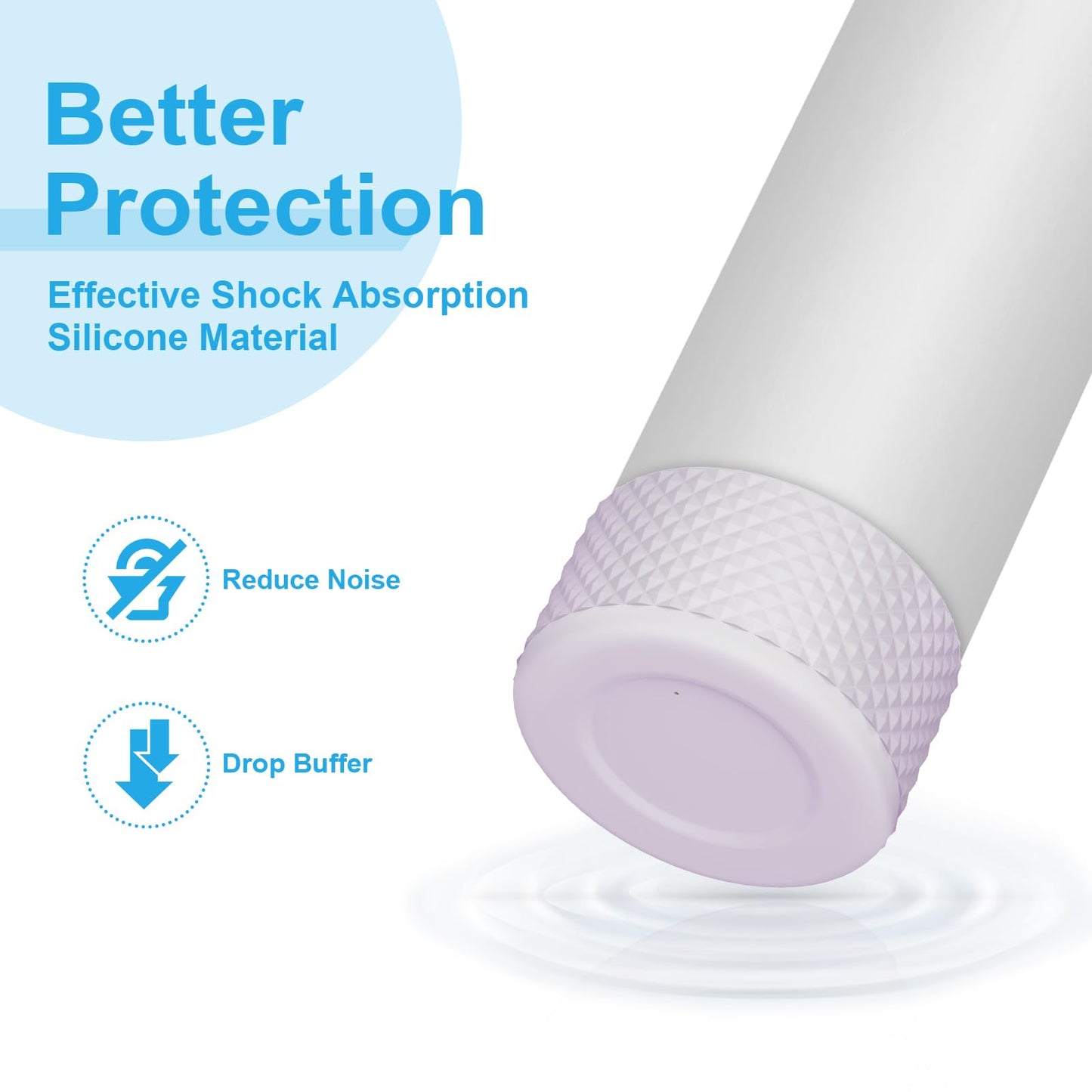 Alwenid 2PCS Silicone Water Bottle Boot for Owala 32 Oz, Anti-Slip Protective Sleeve Bottom Bumper Protector for FreeSip, Twist, and Flip Stainless Steel Water Bottles (Light Purple)