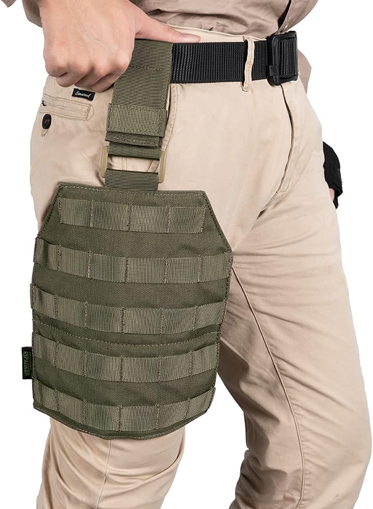 EXCELLENT ELITE SPANKER Tactical MOLLE Drop Leg Platform Universal Drop Leg Panel with Adjustable Belt & Thigh Straps