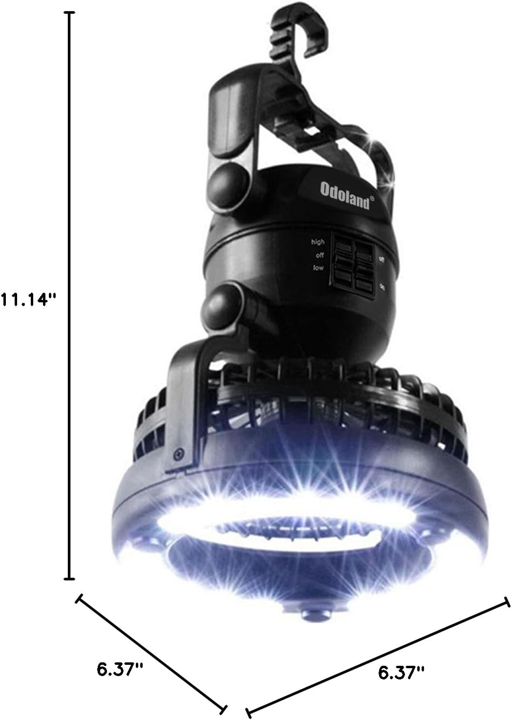 Odoland Portable LED Camping Lantern & Ceiling Fan - Ideal for Hurricane Emergencies