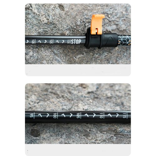 axGear Carbon Fiber Trekking Pole Adjustable Hiking Stick Collapsible Walking Cane Black