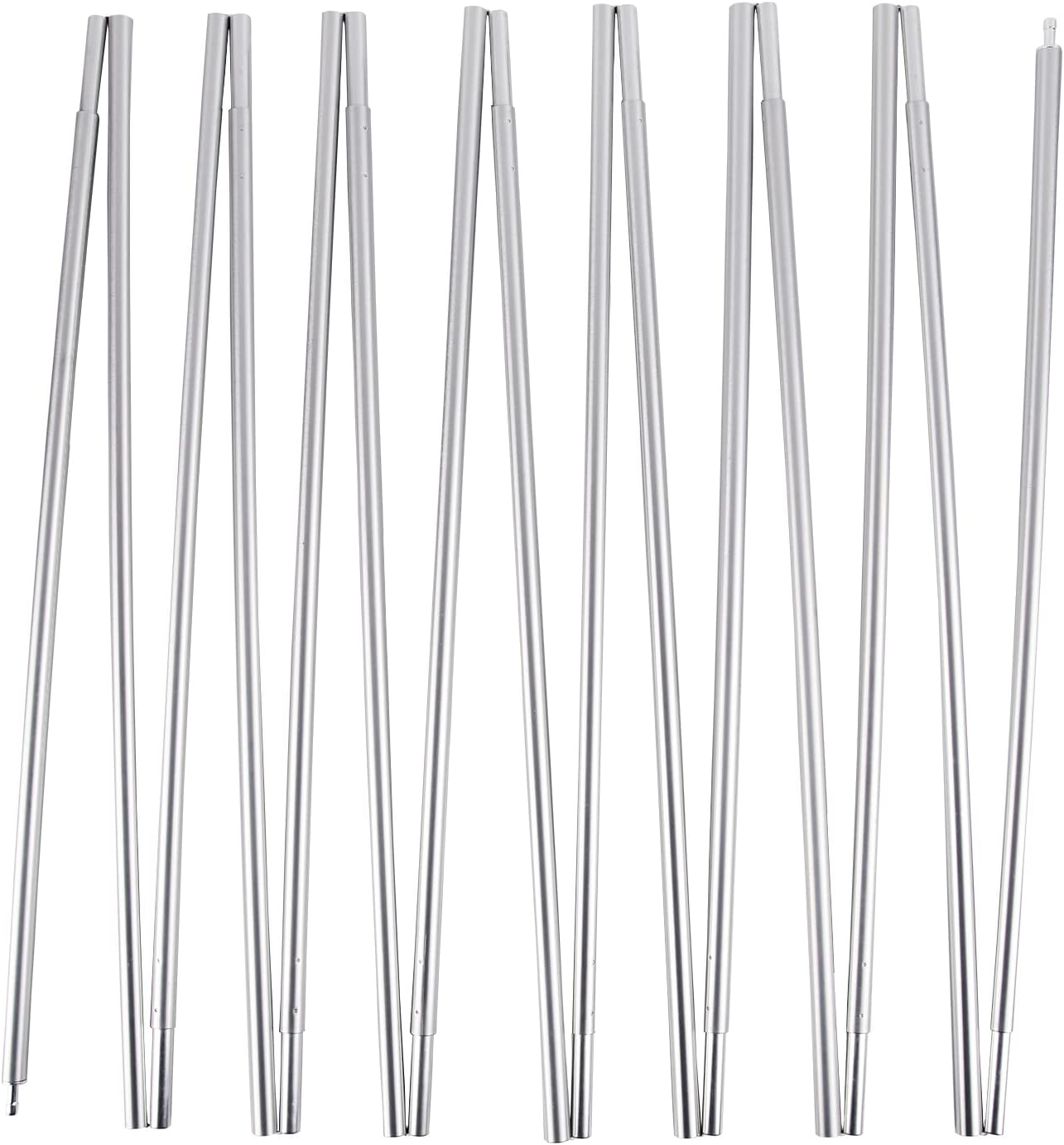 Aluminum Tent Poles Replacement, Fits Both Female and Male Ends, Lightweight Tent Pole Repair Kit, 7001 Aluminum Alloy T6 Heated