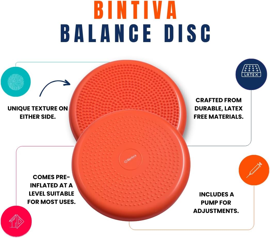 Wobble Cushion Balance Disc - Wobble Disc & Wiggle Seat, Balance Pads for Physical Therapy, Wobble Disk, Sensory Room Equipment - Wobble Seat