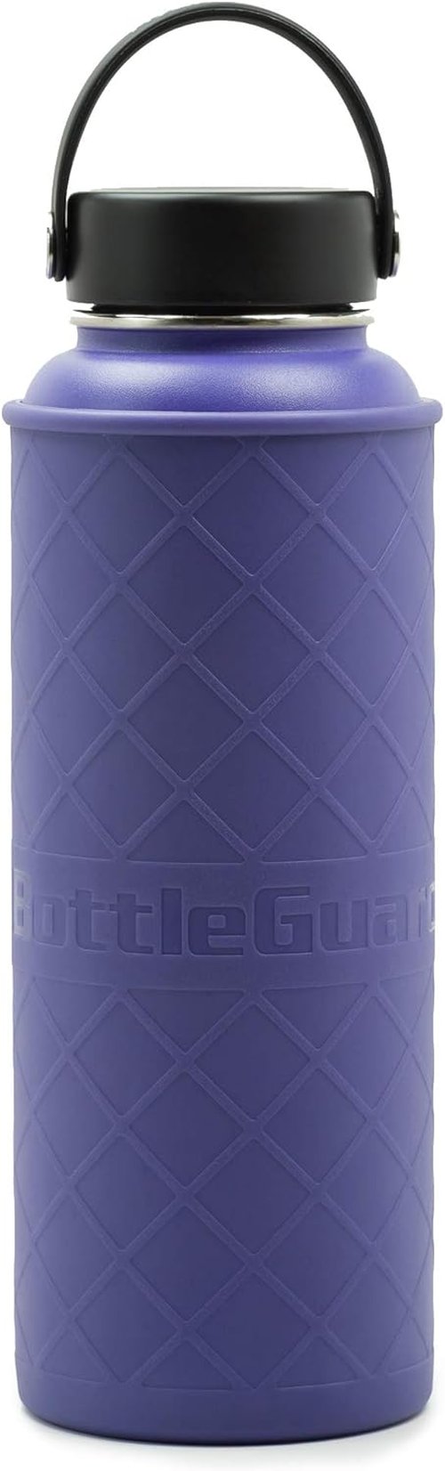 BottleGuard TPU Rugged Bottle Sleeve Skin Protector for 40oz Hydro Flask, ThermoFlask Stainless Steel Bottles (Plum)