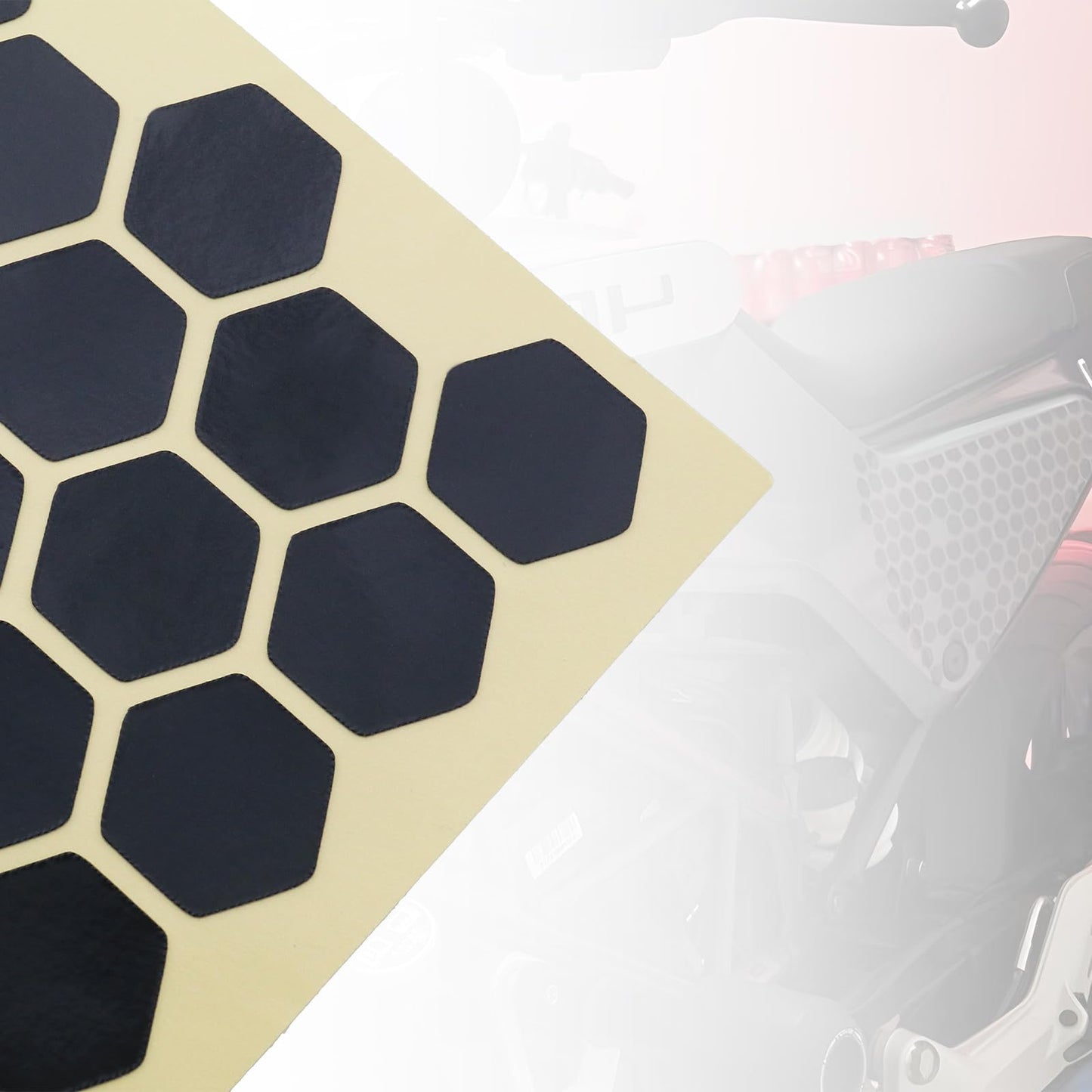 eMagTech 72pcs High Visibility Reflective Stickers Kit Honeycomb Kit Decals Reflector Universal Safety Decals for Car Bike Motorcycles Helmets Black