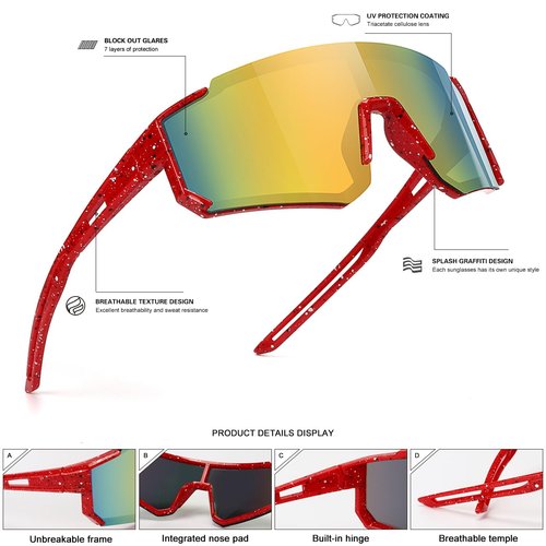 SEKKAF Youth Baseball Sunglasses for Boys Girls Age 6-12 Softball Cycling Sports Sunglasses for Kids Lightweight Frame