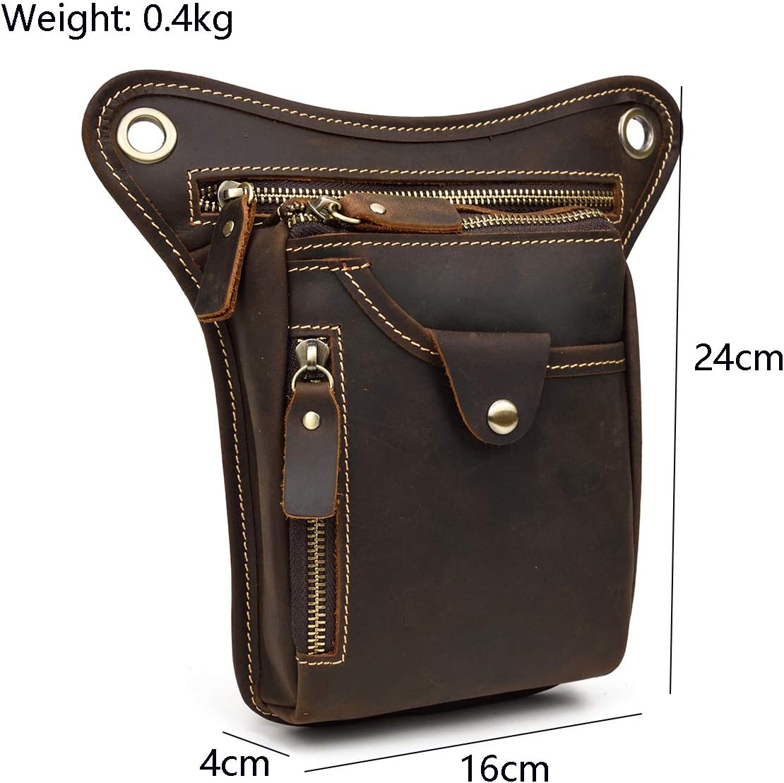 Genuine Leather Waist Bag Retro Hip Pack Drop Leg Bag Pouches Belt Bumbag for Men Multi-Purpose Cycling Riding Sport Bag