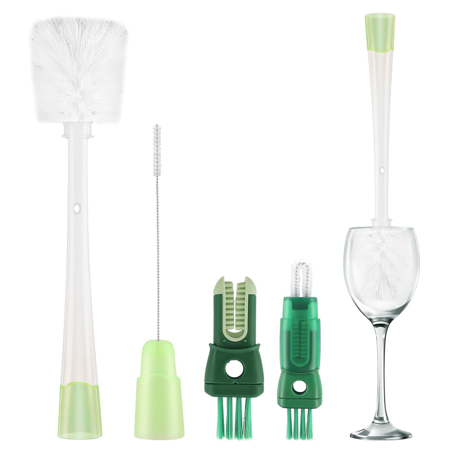 5 in 1 Water Bottle Brushes for Cleaning, Easily Cleans The Cup Mouth, Lid, Bottom, and Straw.Multifunctional Insulation Bottle Cleaning Tools, Home Kitchen Cleaning Tools