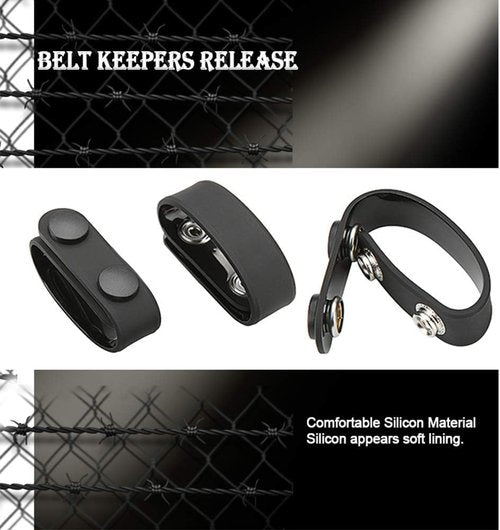 Double Snap Belt Keepers, Silicon Duty Keeper for 2¼" Belt Concealed Carry, 4-Pack