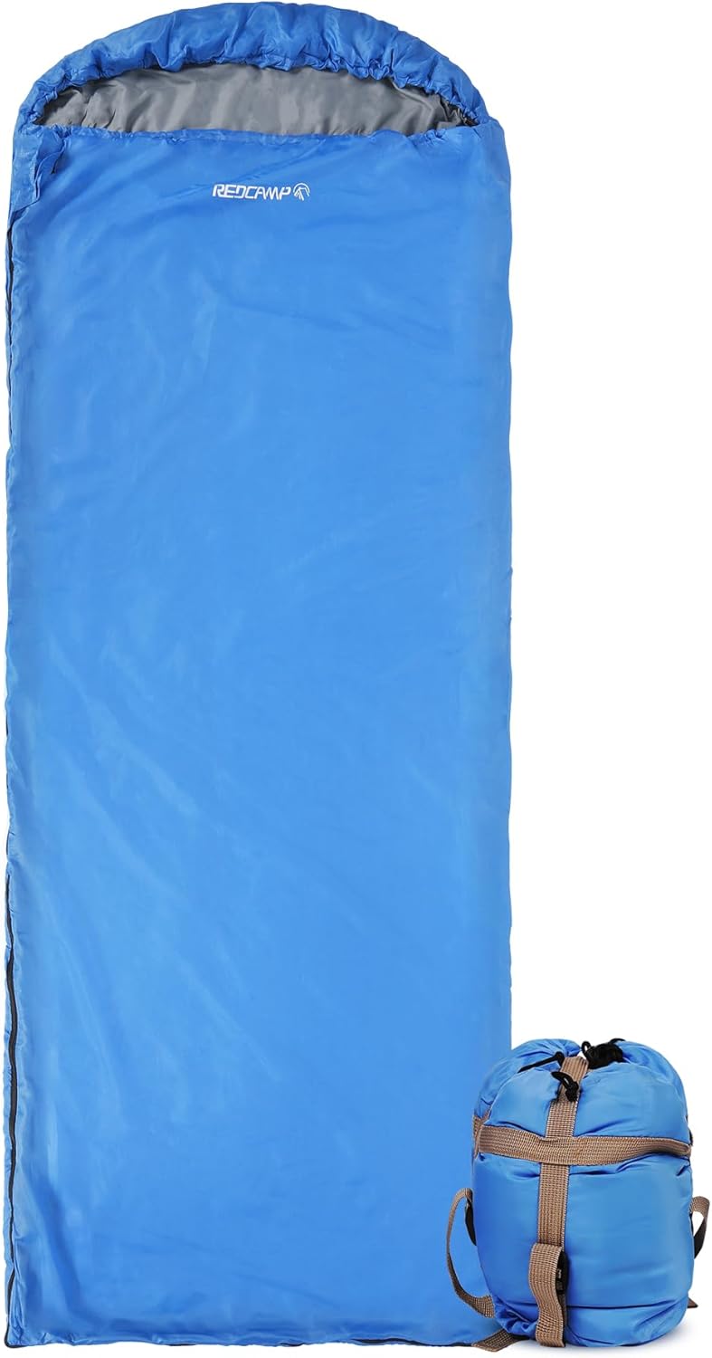 REDCAMP Ultra Lightweight Sleeping Bag for Backpacking, Hiking, Comfort for Adults Warm Weather, with Compression Sack