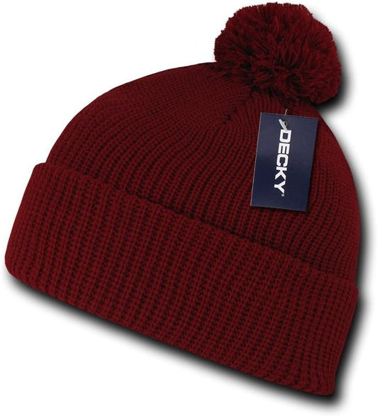 DECKY Pom Pom Acrylic Beanie
