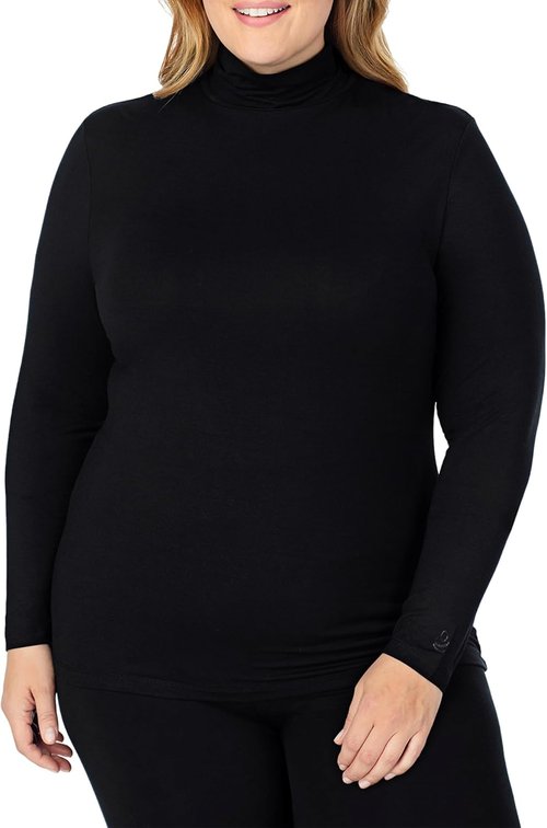 Cuddl Duds Women's Softwear with Stretch Long Sleeve Turtle Neck Top