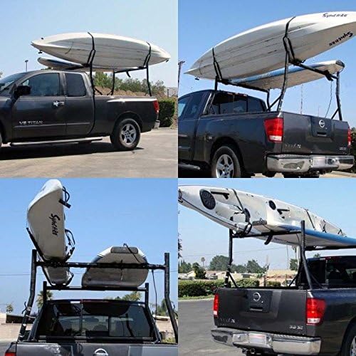 J-Bar Roof Rack Kayak Carrier Holder Boat Canoe Surf Ski Snowboard Holder Mounted on Top Crossbar SUV Truck 2 Pairs Steel
