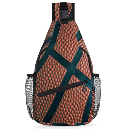 Basketball Ball Sport Sling Bag Crossbody Backpack Casual Chest Shoulder Daypacks For Cycling Hiking Travel