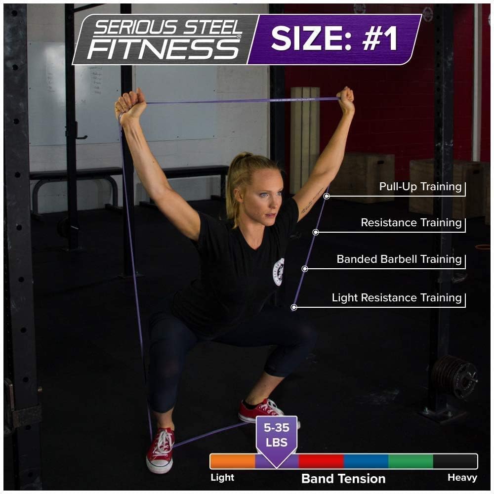 Serious Steel 41" Assisted Pull-up Band, Heavy Duty Resistance Band Sets, Stretching, Powerlifting, Resistance Training and Pull Up Assistance Bands