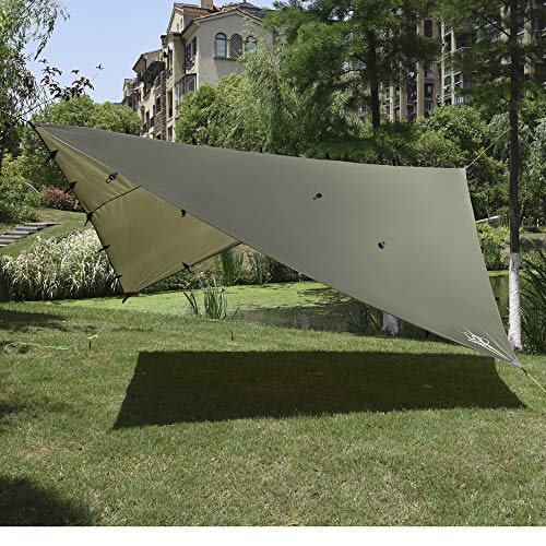 Gold Armour Waterproof Rainfly Tarp for Camping, 12ft x 10ft, Ultralight & Durable Green Shelter