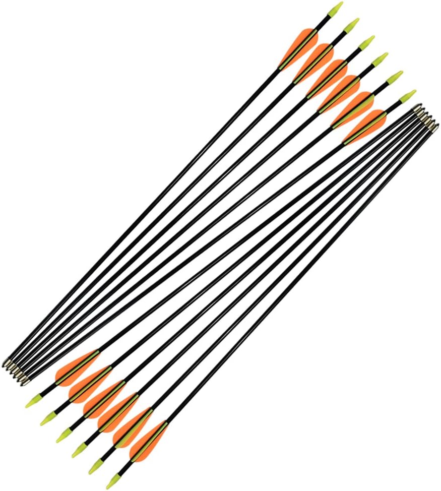 NIKA ARCHERY 24 26 28 30 Fiberglass Arrows for Youth Practise Recurvebow Compound Bow Shooting