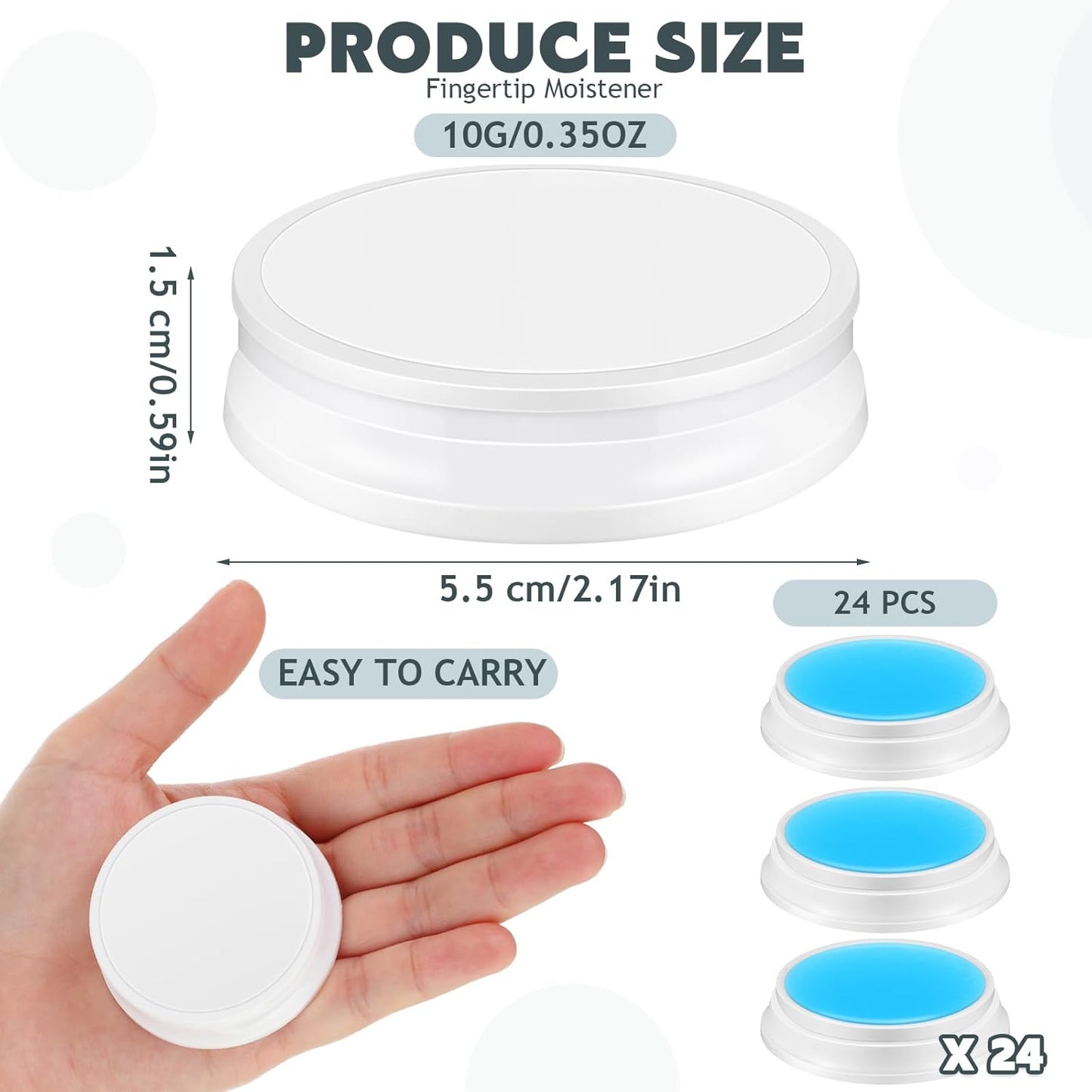 Zubebe 24 Pcs Finger Moistener for Paper Pink Money Counting Wax Non Slip Fingertip Moisturizer Long Lasting Wet Finger Pad for Office to Grip Bills Document Counting Collating Sorting 0.35 oz