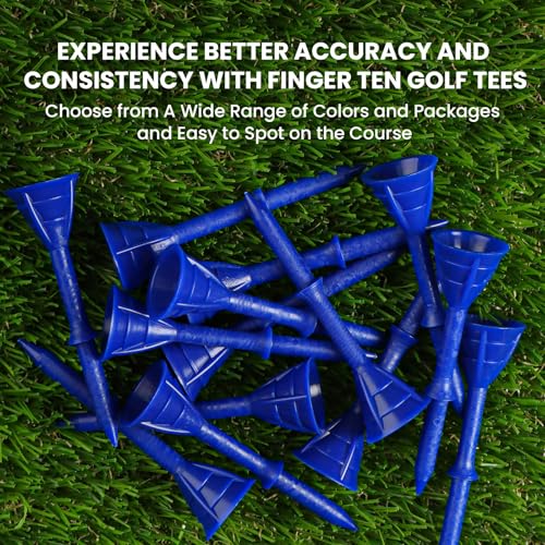 Unbreakable Plastic Golf Tees 3 1/4 Inch, Bright Colors - 40 Pack