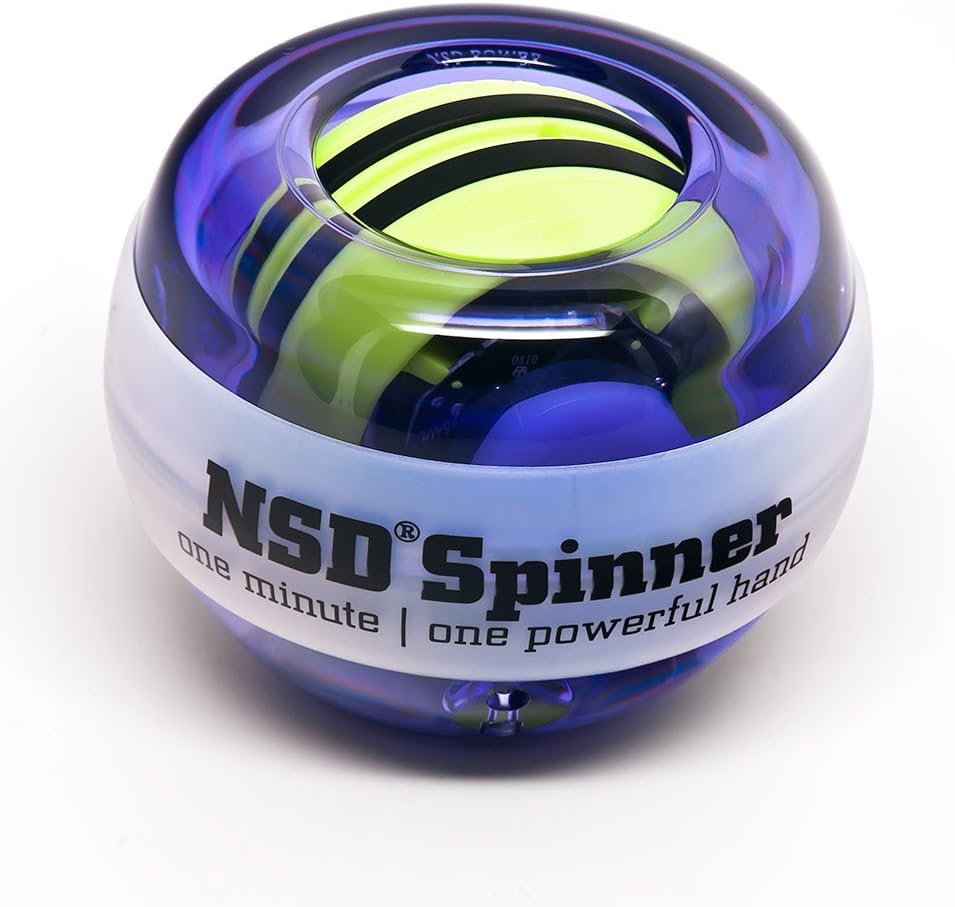 Auto-Start NSD Rainbow Lit Spinner Gyro Ball – Up to 15,000 RPM Premium hand strengthener and wrist exerciser for grip strength training, forearm workout, and pain relief; durable and portable