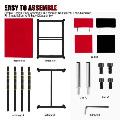 INNOLIFE Professional Arm Wrestling Battle Table, Arm Strength Training Equipment Competition Training Arm Wrestling Table for Use in Home Gym, Red