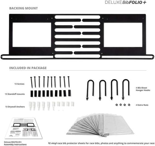 Gone For a Run Deluxe BibFOLIO+ Race Bib & Medal Display | Wall Mounted Medal Hanger | Display Over 100 Medals & 200 Race Bibs