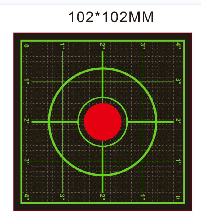 4”X 200 Stickers Fluorescent Green Splatter Paper Targets with Precision Scales, Dark Grid Bottom line Calibration and Shooting Practice Splatter Target