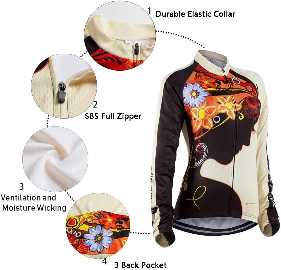 Women's Breathable Long Sleeve 3D Gel Padded Bicycle Cycling Suit Mesh Cloting Pants Set UV Protective