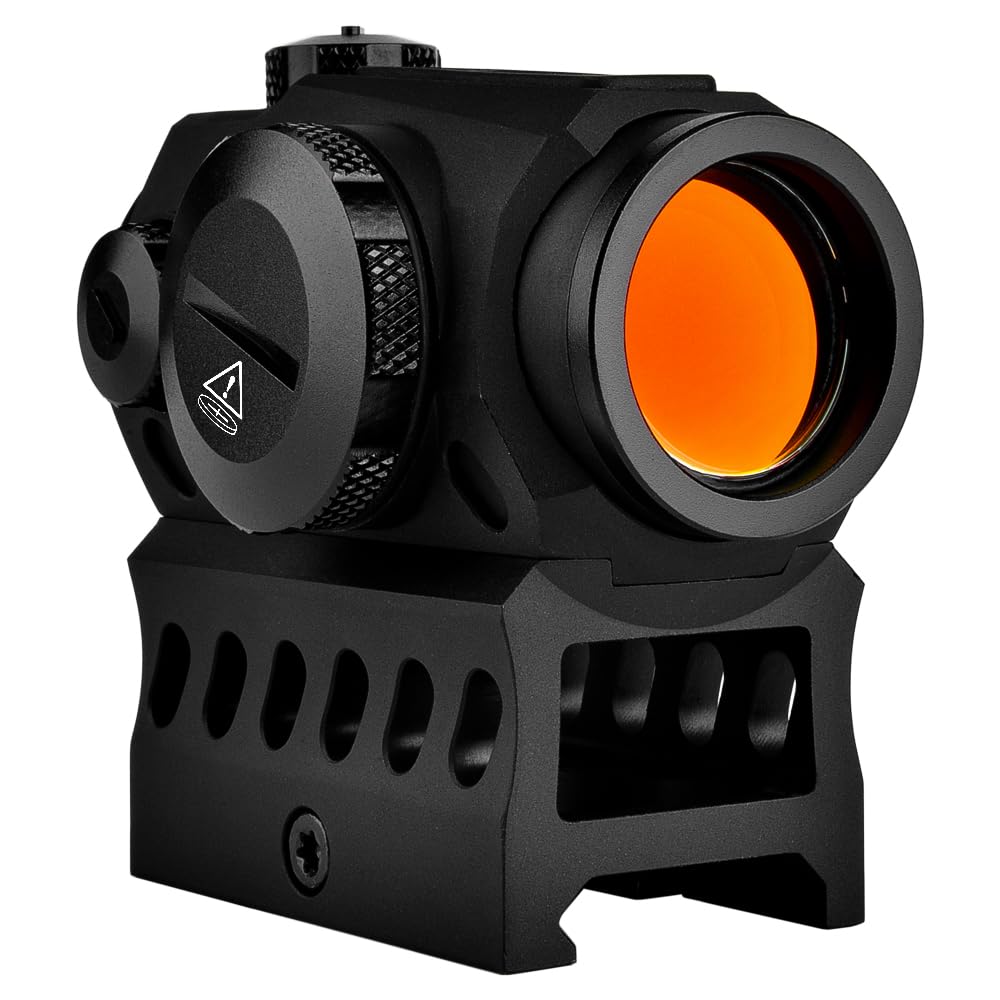Cyelee T10 Red Dot Sight 1x20mm 2MOA Shake Awake Rifle Scope with Absolute Co Witness Riser