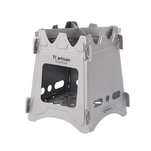 Titanium Wood Burning Stove, Camping Stove, Foldable Titanium Portable Backpacking Stove for Outdoor Camping Picnic BBQ