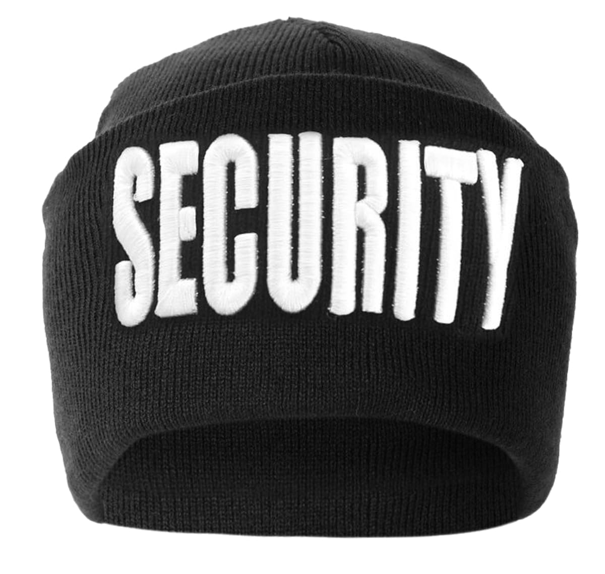First Class Security Embroidered and Reflective Security Emblem and Plain Beanies (Black with White ID)
