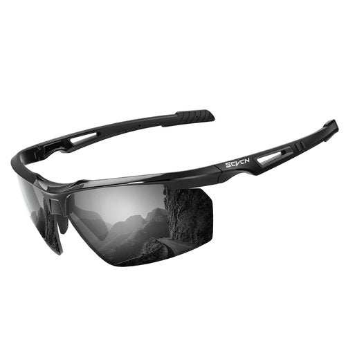 SCVCN Polarized Fishing Sunglasses for Men Women Sports Glasses Cycling Glasses Driving MTB Baseball Running Bicycle 03 black