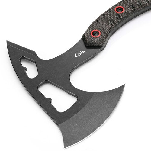 Ccanku C1392 Camping Axes,DC53 Steel Blade with Micarta Handle Chopping Axe Bushcraft Camping Axes Survival Hatchet with Kydex Sheaths for Hiking Hunting Camping Splitting Chopping Wood(Black)