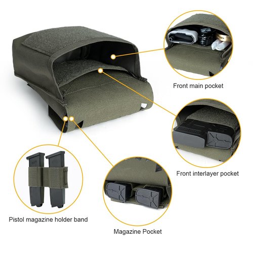 Tactical Dump Pouch 5.56 7.62MM Magazine Pouch Molle Mag Pouches Multi-Use GP Storage Bag for Tactical Belts Vests Backpacks (Ranger Green)