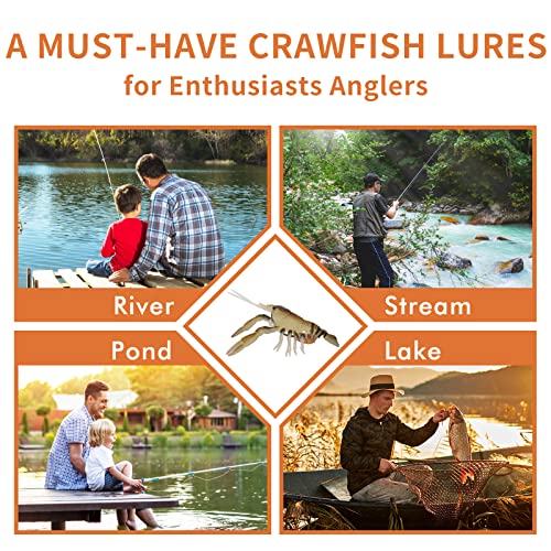 Duramax 2.5-Inch Tear-Resistant Soft Plastic Crawfish Swimbaits B-2.5"-0.45oz