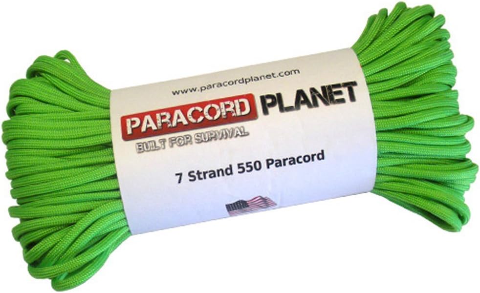 Paracord Planet 550 lb, 50' Foot Hank, Parachute Cord. Also Known as Paracord Rope, Parachute Rope, Utility Cord, Tactical Cord, and Military Cord. USA Made to Provide Durability and Strength.