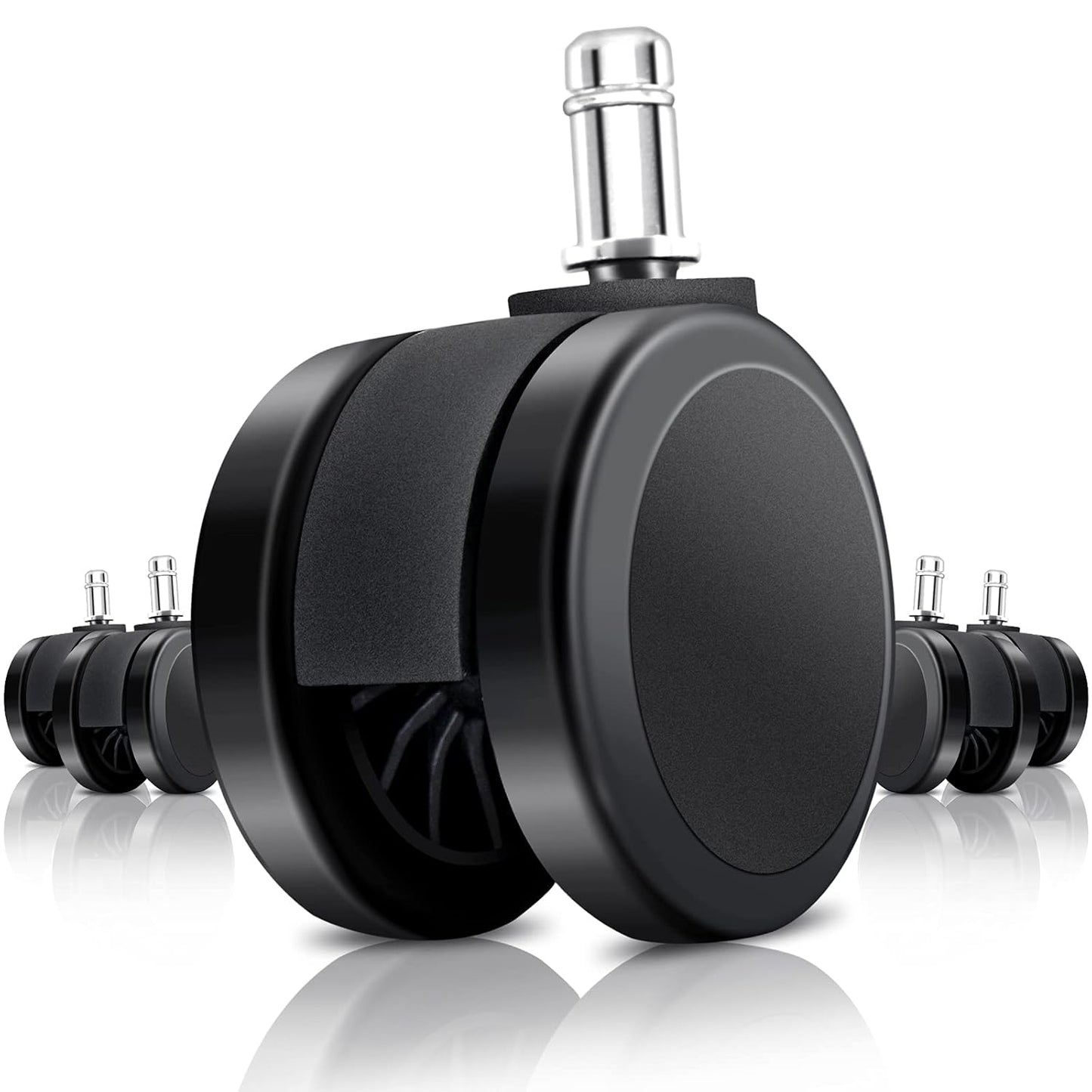 Replacement Office Chair Wheels, Caster Desk Chair Wheels, Rolling Wheels for Office Chair, Chair Rollers Casters, Chair Casters for Hardwood Floors, 5 Set Chair Casters Safe for All Floors.