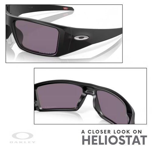 Oakley Heliostat OO9231 923101 61MM Matte Black/Prizm Grey Rectangular Sunglasses for Men + BUNDLE Accessory Leash +BUNDLE ACCESSORY EYEWEAR Kit