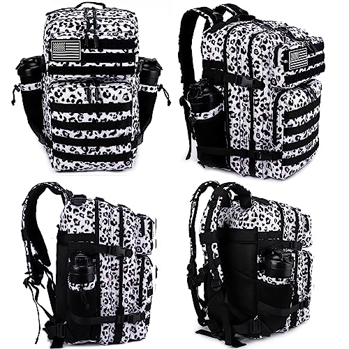 Military Tactical Backpack 45L Assault Pack with Molle System White Black Variation
