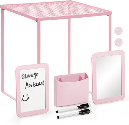 Locker Organizer Accessories Kit for Girls, 8 Pcs Pink Locker Decorations for Middle School, Back to School Preppy Essentials Set