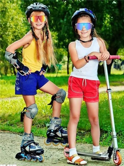 HIYAPATY Kids Sunglasses Youth Baseball Glasses UV400 Teens Sports Cycling Shades Lightweight Frame TR90 For Boys Girls