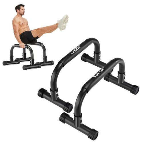 YOKELE Push Up Bar - No Wobbling Parallettes Bars & Pushup Handles Handstands, L-Sit, Planche, Core Training, Home Gym Workouts, Dip Bar - Calisthenics Equipment for Home, 660LBS (Black)