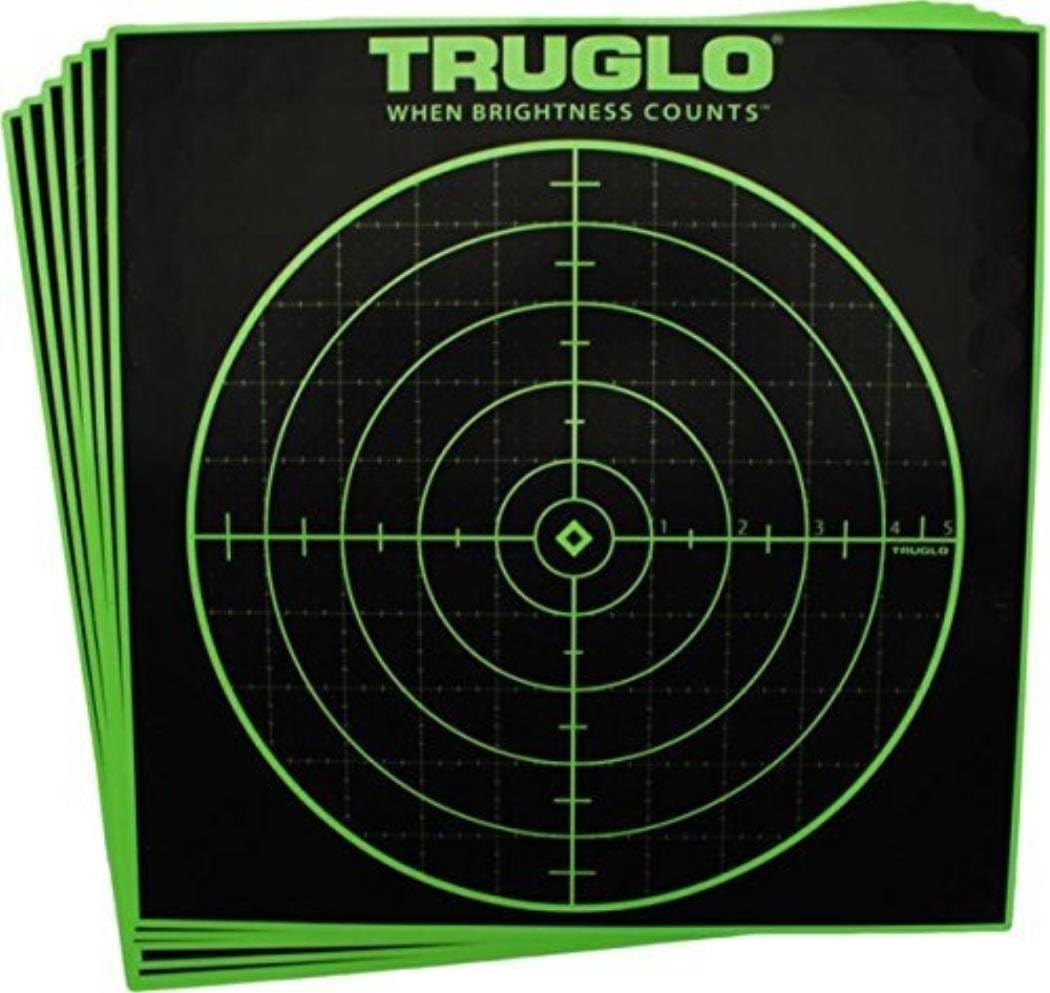 TRUGLO 12X12 Tru-See 100 Yard Bright Fluorescent Self-Adhesive High-Visible Reactive Splatter Targets, Available in 6, 12, 25 or 50-Pack Options