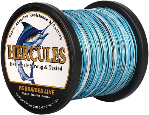 HERCULES Cost-Effective Super Cast 8 Strands Braided Fishing Line 10LB to 300LB Test for Salt-Water,109/328/547/1094 Yards(100M/300M/500M/1000M),Diam.#0.12MM-1.2MM,Hi-Grade Performance,Variety Colors